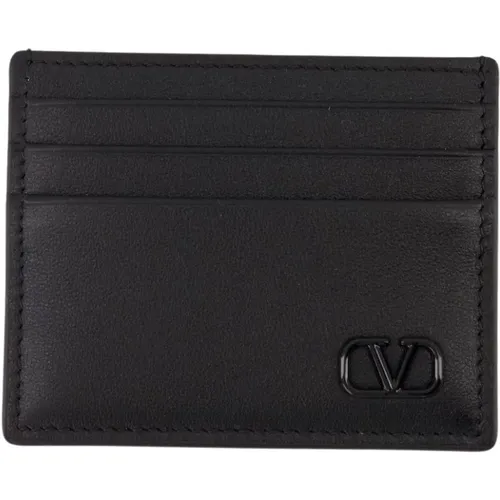 VLogo Card Holder Leather , male, Sizes: ONE SIZE - Valentino Garavani - Modalova