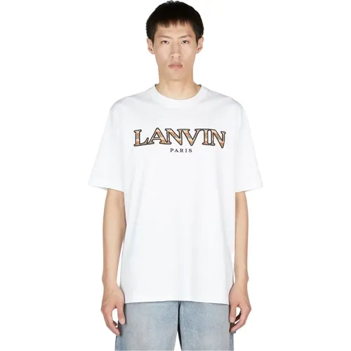 Baumwoll Crewneck Logo T-Shirt , Herren, Größe: L - Lanvin - Modalova