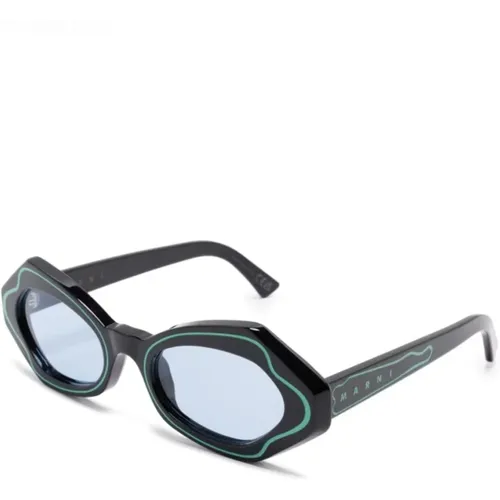 AAP Unlahand Black Green Sonnenbrillen , Damen, Größe: 53 MM - Marni - Modalova