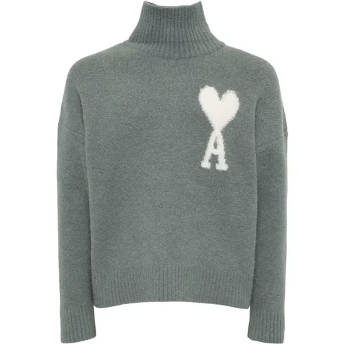 Funnel Neck Sweater , male, Sizes: XL, L, M, S - Ami Paris - Modalova