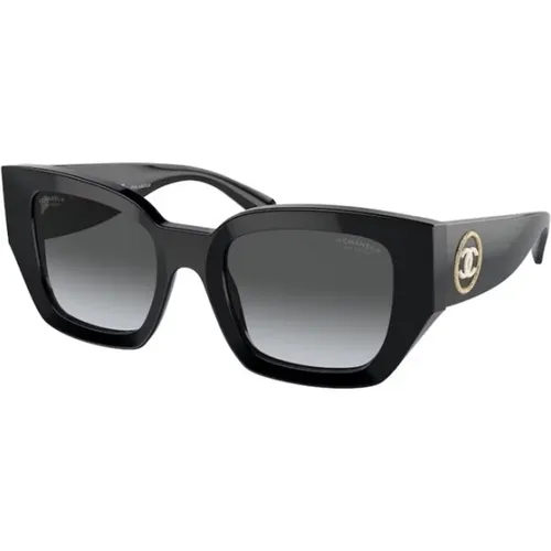 Schwarze Polar Graue Sonnenbrille - Chanel - Modalova