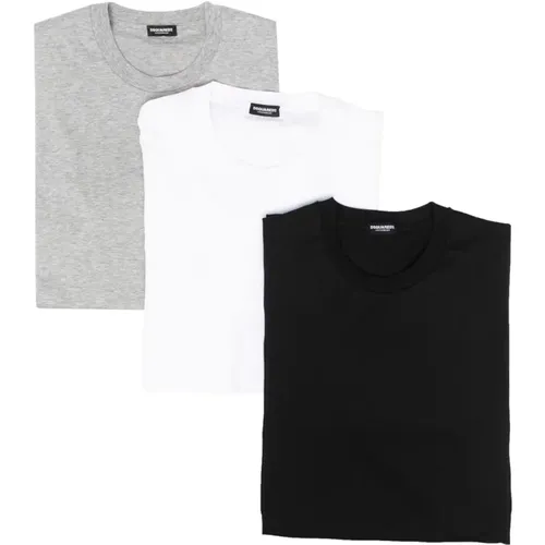 Cotton Stretch T-Shirt Tri-Pack , Herren, Größe: L - Dsquared2 - Modalova