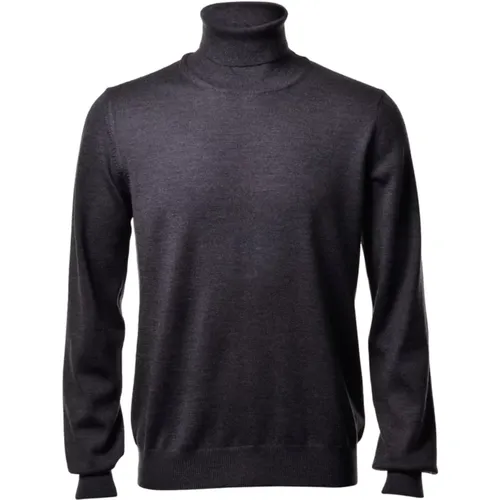 Grey Merino Wool Sweater Fashion Fit , male, Sizes: L, XL, M, 2XL - Paolo Fiorillo Capri - Modalova