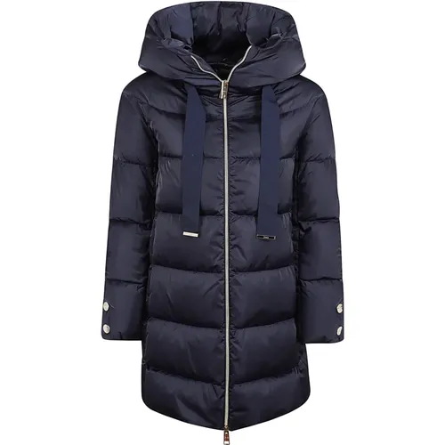 Jacket with Hood Feather Padding , female, Sizes: L, M - Herno - Modalova