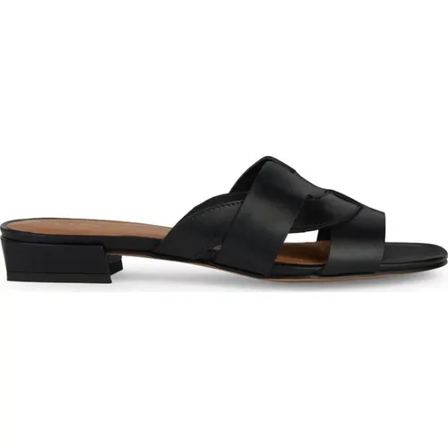 Schwarze flache Sandalen für Frauen , Damen, Größe: 38 EU - Geox - Modalova