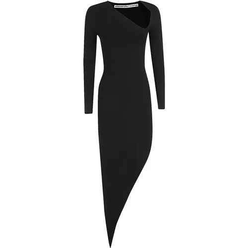 Asymmetrisches Kleid mit Diagonalem Saum - alexander wang - Modalova