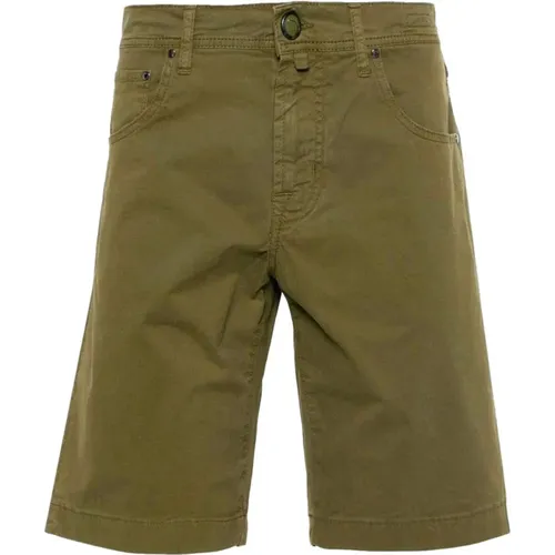 Olive Cotton Blend Bermuda Shorts , male, Sizes: W38, W36, W33, W34, W30, W35 - Jacob Cohën - Modalova