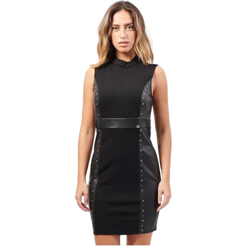 Schwarzes Milano Kleid mit Nieten , Damen, Größe: XS - Gaudi - Modalova