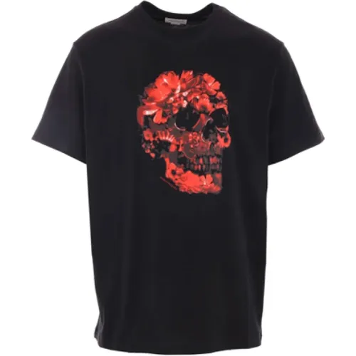 Wax Flower Skull T-shirt - alexander mcqueen - Modalova