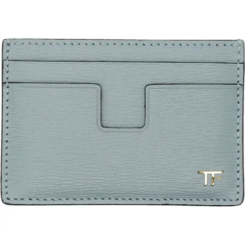 Sky Saffiano Cardholder Wallet , male, Sizes: ONE SIZE - Tom Ford - Modalova