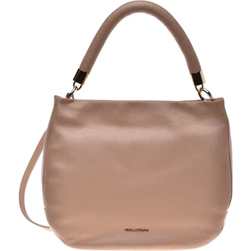 Shoulder bag in nude tumbled leather , female, Sizes: ONE SIZE - Baldinini - Modalova