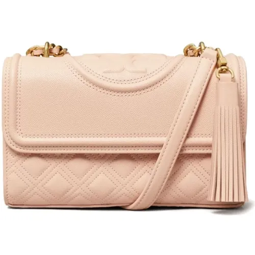 Rosa Diamant-Stepp-Schultertasche , Damen, Größe: ONE Size - TORY BURCH - Modalova