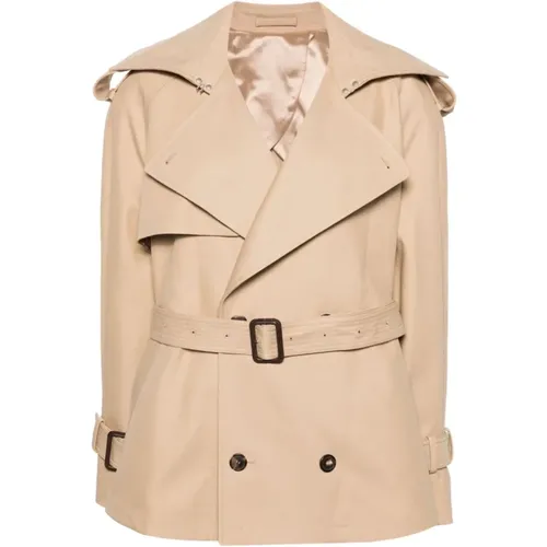Khaki Crop Trench Coat , female, Sizes: 2XS - Wardrobe.nyc - Modalova