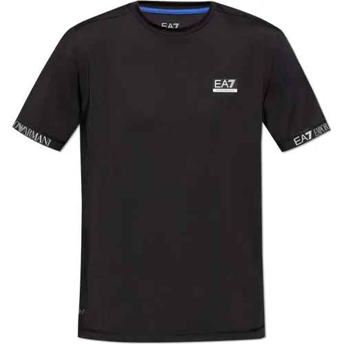 T-Shirt mit bedrucktem Logo , Herren, Größe: S - Emporio Armani EA7 - Modalova