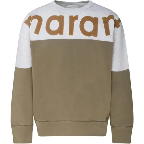 Khaki Hellgrau Logo Sweatshirt , Herren, Größe: L - Isabel marant - Modalova