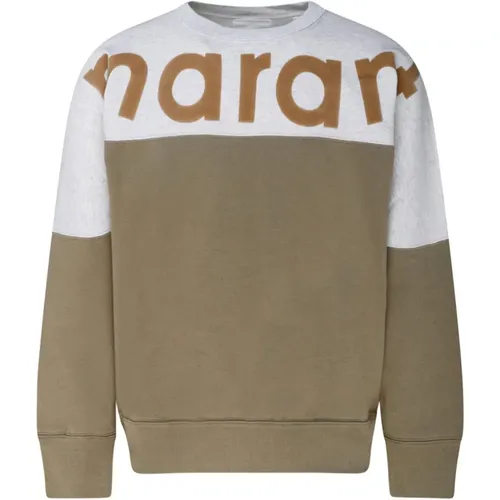 Khaki Light Grey Logo Sweatshirt , male, Sizes: XL, L, M - Isabel marant - Modalova