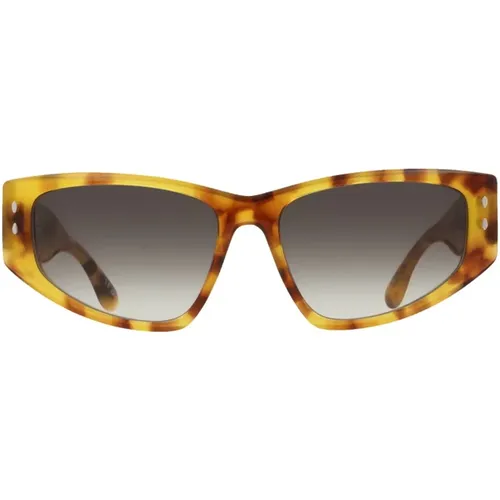 Cateye Sunglasses in Yellow Tortoise , female, Sizes: 57 MM - Isabel marant - Modalova