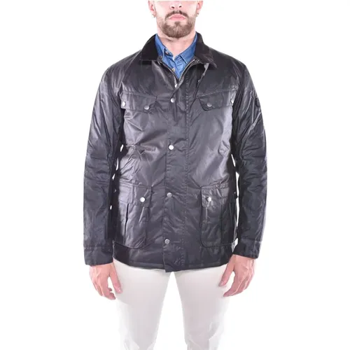 Wax Jacket with Biker Style , male, Sizes: M, XL - Barbour - Modalova