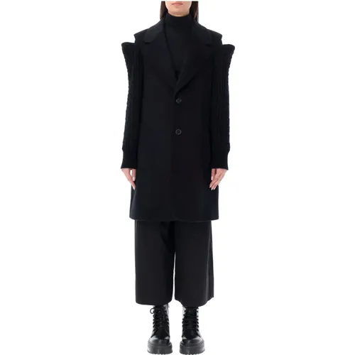 Wool Coat with V-Neck , female, Sizes: S - Noir Kei Ninomiya - Modalova