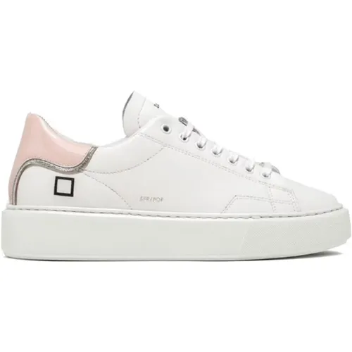 Weiße Leder Low Sneakers , Damen, Größe: 36 EU - D.a.t.e. - Modalova
