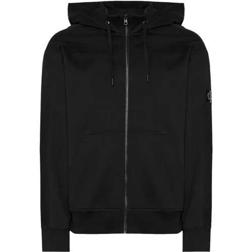 Schwarzer Hoodie mit durchgehendem Reißverschluss - Calvin Klein Jeans - Modalova