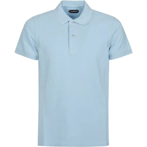 Pale Sky Tennis Polo Shirt,Rosa Tennis Piquet Polo Shirt,Polo Shirts,Schokoladen Tennis Piquet Polo Shirt - Tom Ford - Modalova