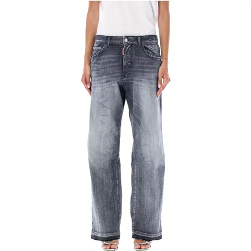 Wide Denim Jeans , female, Sizes: S, XS, 2XS - Dsquared2 - Modalova