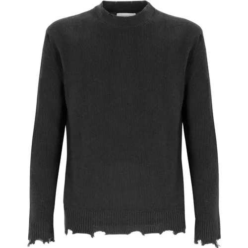 Crewneck Sweater With Wool Breakages , Herren, Größe: S - Laneus - Modalova