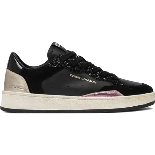 Glitter Sneakers with Pink Details , female, Sizes: 3 UK, 5 UK - Crime London - Modalova