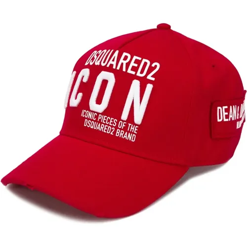 Iconic Baseball Cap with Logo Details , male, Sizes: ONE SIZE, M - Dsquared2 - Modalova