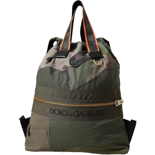 Camouflage Kordelzug Rucksack Rucksack - Dolce & Gabbana - Modalova