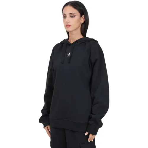 Schwarzer Essentials Kapuzenpullover , Damen, Größe: M - adidas Originals - Modalova