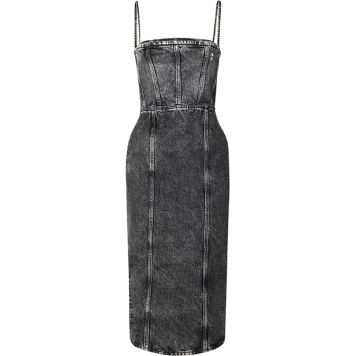 Denim Sheath Dress with Slit , female, Sizes: S, XS, M - Icon Denim - Modalova