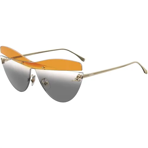 Gold/Orange Grey Sunglasses Karligraphy FF 0400/S , female, Sizes: ONE SIZE - Fendi - Modalova