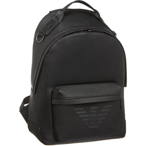 Recycled Leather Eagle Backpack , unisex, Sizes: ONE SIZE - Emporio Armani - Modalova