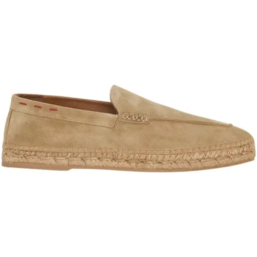 Sand Wildleder Loafers mit Jutekordel , Herren, Größe: 40 1/2 EU - Kiton - Modalova