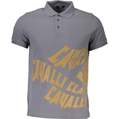 Graues Poloshirt Kurzarm Herren , Herren, Größe: XL - Cavalli Class - Modalova