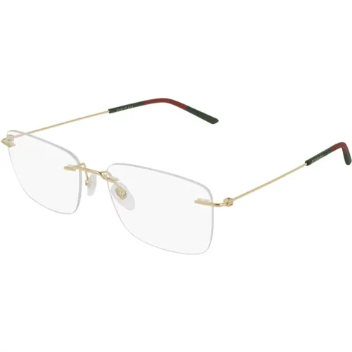 Gold Eyewear Frames , male, Sizes: 56 MM - Gucci - Modalova