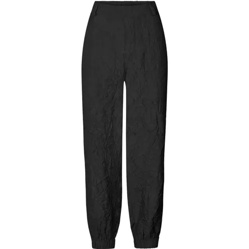 Elastische Taille Schwarze Hose , Damen, Größe: M - Rabens Saloner - Modalova