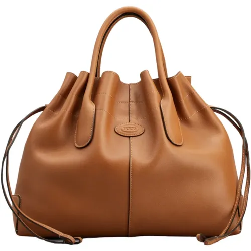 Leather Di Bag with Drawstring Closure , female, Sizes: ONE SIZE - TOD'S - Modalova