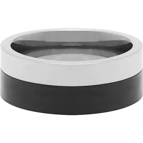 Men's Titanium and Carbon Fiber Band Ring - Nialaya - Modalova
