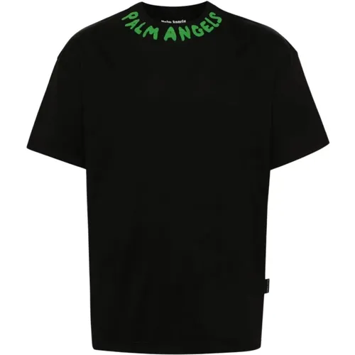Saisonales Logo-Print T-Shirt,T-Shirts - Palm Angels - Modalova