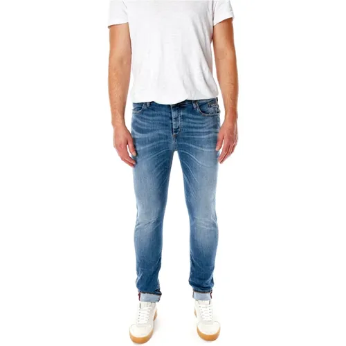 De Gênes, Slim Fit Mid Waist Jeans , Herren, Größe: W36 L32 - Blue de Gênes - Modalova