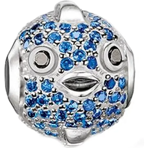 Fugu Bead Charm Anhänger Silber Blau , Damen, Größe: ONE Size - Thomas Sabo - Modalova