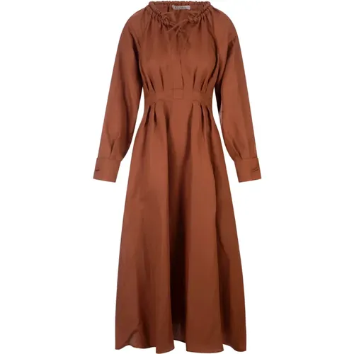 Linen Silk Midi Dress , female, Sizes: S, 2XS - Max Mara - Modalova