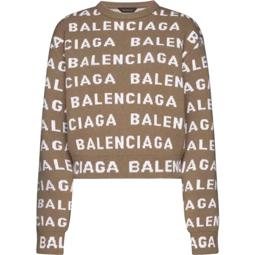 Stylish Sweaters in White/Blue , female, Sizes: L, S - Balenciaga - Modalova