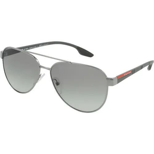 Stylish Aviator Sunglasses with and Silver Frame , male, Sizes: 58 MM - Prada - Modalova