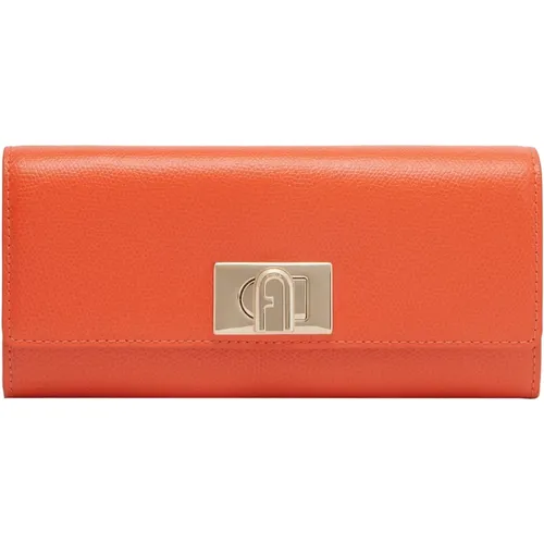 Geldbörse/Kartenhalter,Wallets & Cardholders,Elegant Printed Leather Continental Wallet - Furla - Modalova