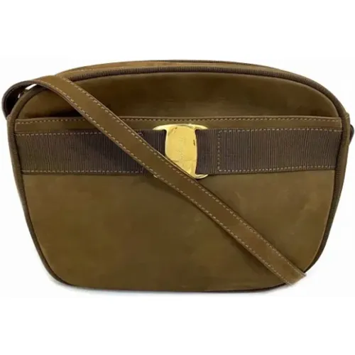 Pre-owned Wildleder schultertasche , Damen, Größe: ONE Size - Salvatore Ferragamo Pre-owned - Modalova