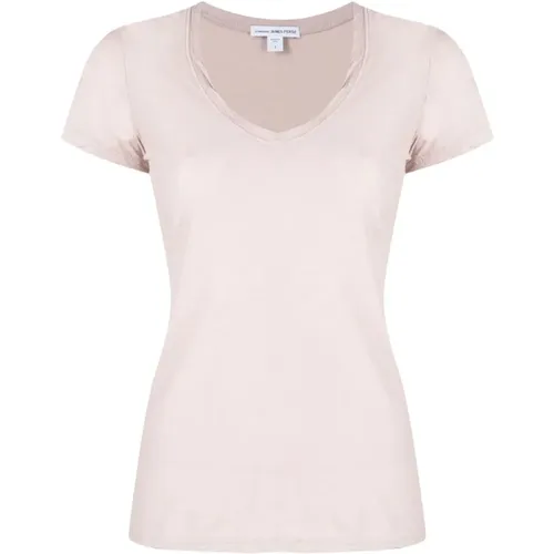 Casual T-shirts and Polos with Reverse Binding , female, Sizes: L - James Perse - Modalova